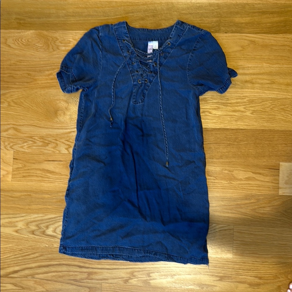 Alya Blue Lace-Up Dress